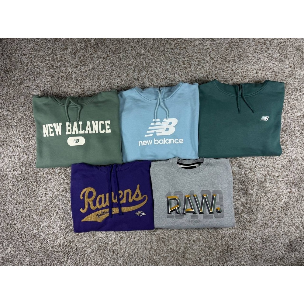 Lot of 5 New Balance Nike Ravens G-Star Hoodies Sweatshirts Men's Small